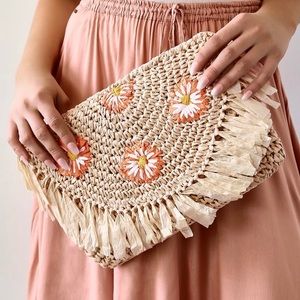 For Shore Natural Woven Clutch